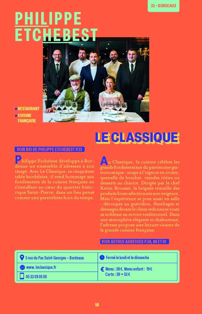Page du guide Top Chef : Le Classique, [Philippe Etchebest](/restaurant/1050) à Bordeaux